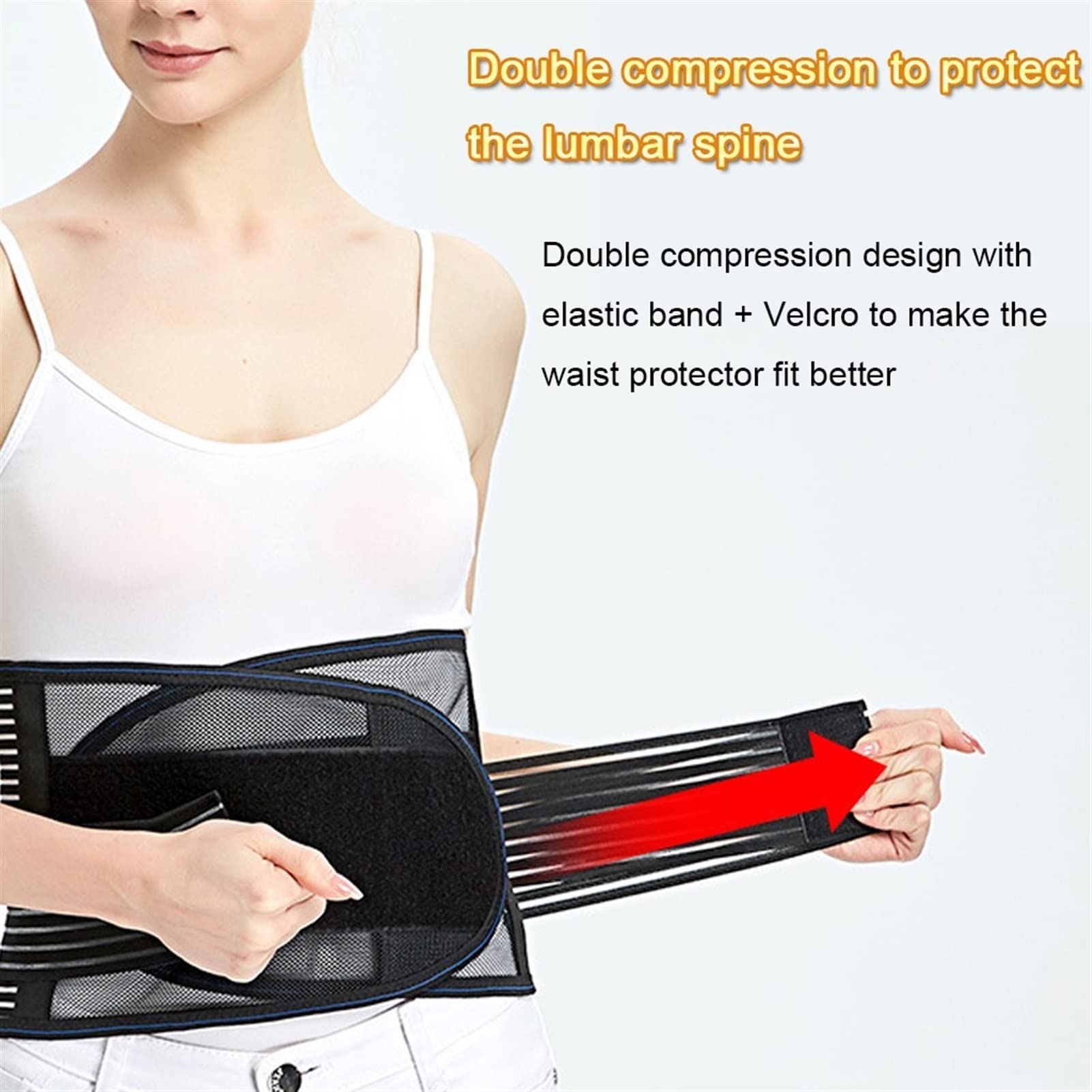 Cinturón De Soporte Lumbar Ajustable Diseño Ergonómico Y Material Transpirable Faja De Compresión para La Espalda Corsé para El Alivio del Dolor (Size : M/Medium)