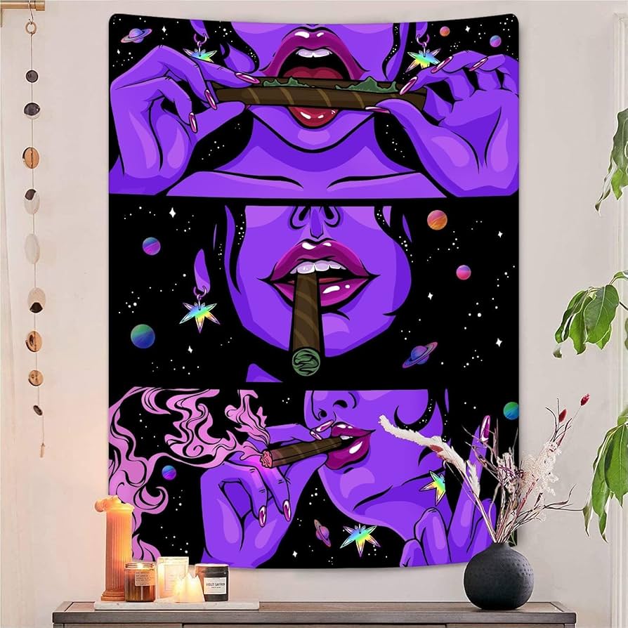 Amazon.com: Yeoiat Wall Art Tapestry for Bedroom (Purple, 44x60