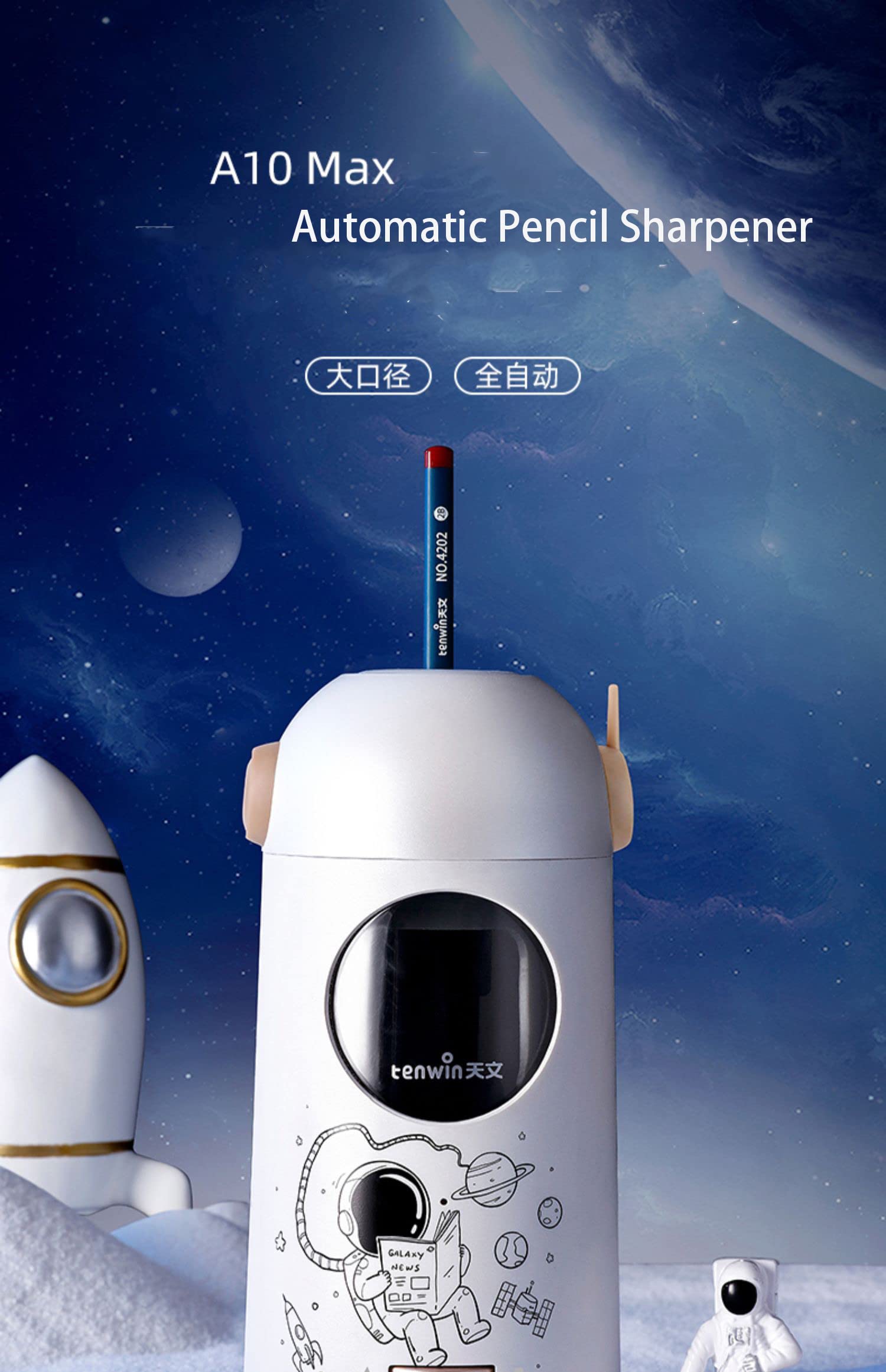 Julie Automatic Pencil Sharpener Electric Pencil Sharpener large caliber thick pole large triangle pencil sharpener Kindergarten Boys and Girls Office staffs Children Pencil Sharpener