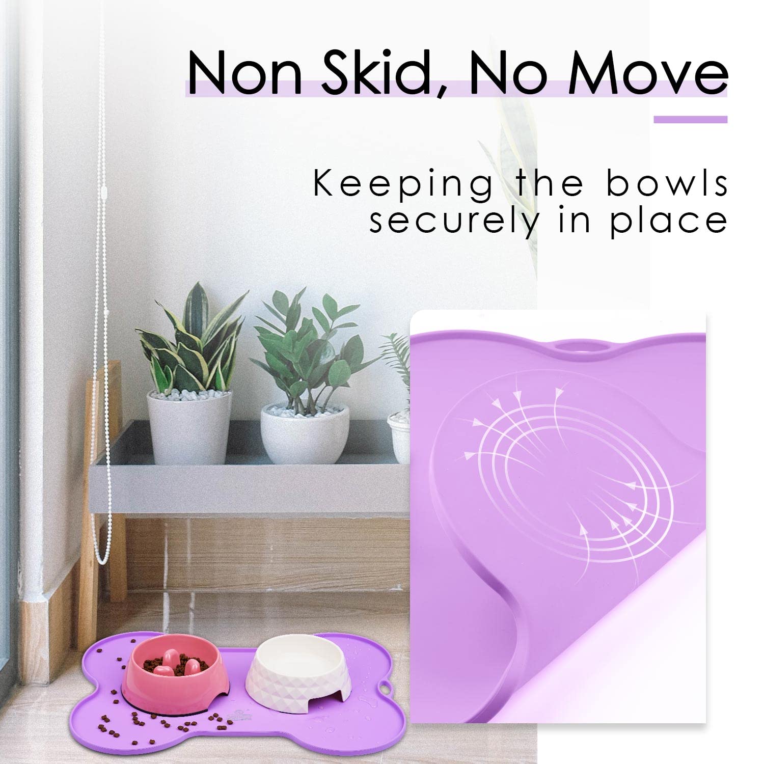 SuperDesign Tapis de Nourriture pour Chien Chat Animal de Compagnie en Silicone étanche, Tapis de Bol pour Animal de Compagnie antidérapant, Tapis de Nourriture pour Animal de Compagnie
