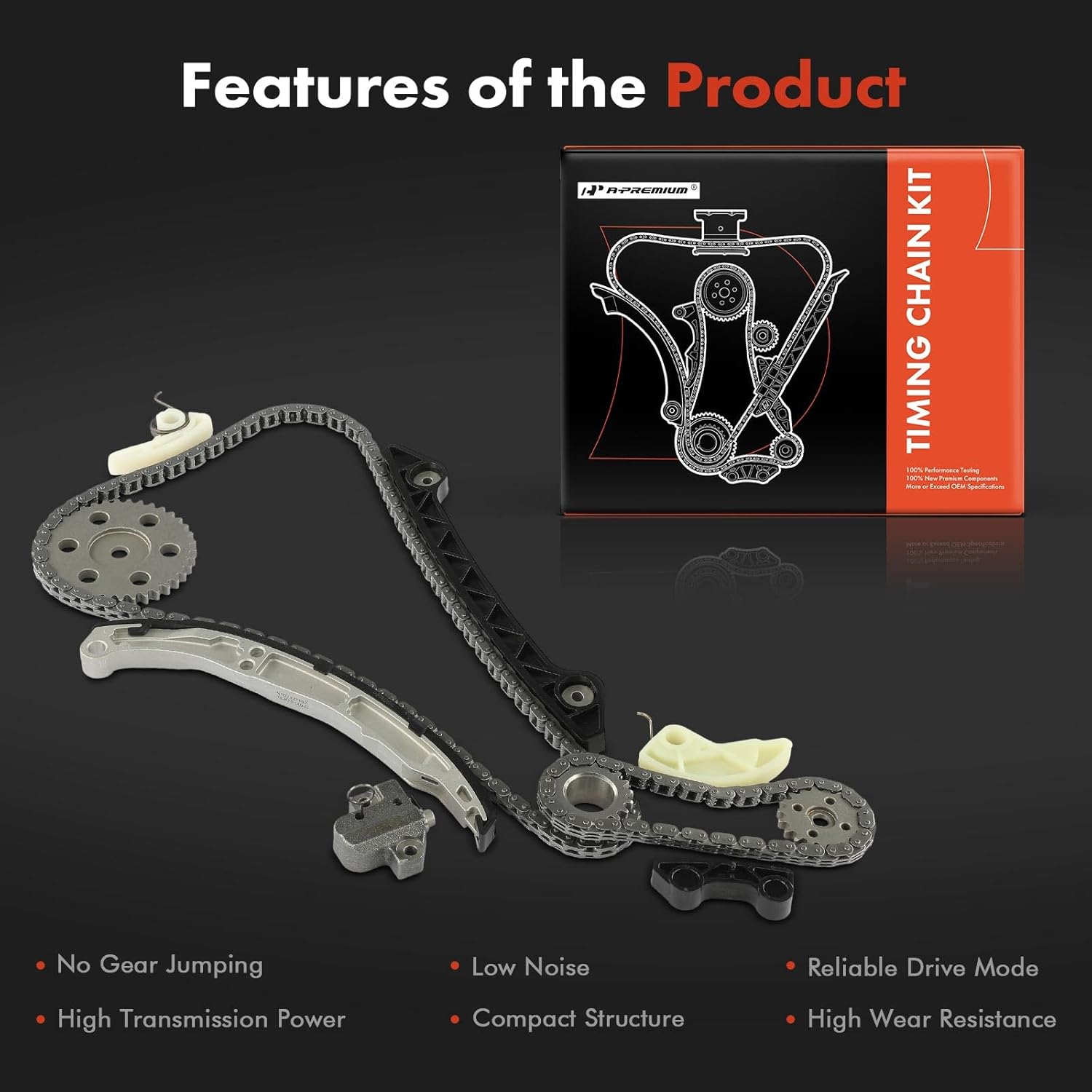 A-Premium 11PCS Engine Timing Chain Kit W/Sprocket & Tensioner & Guide Compatible with Ford Fusion 2007-2020, Transit Connect 2014-2015 & Mercury Milan 2007-2009 - L4 2.3L 2.5L
