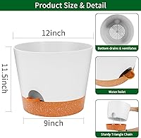 Vista 80 de GARDIFE 10/9/8 inch Plant pots, planters for Indoor Plants, self Watering Plant Pot, Flower pots, Black