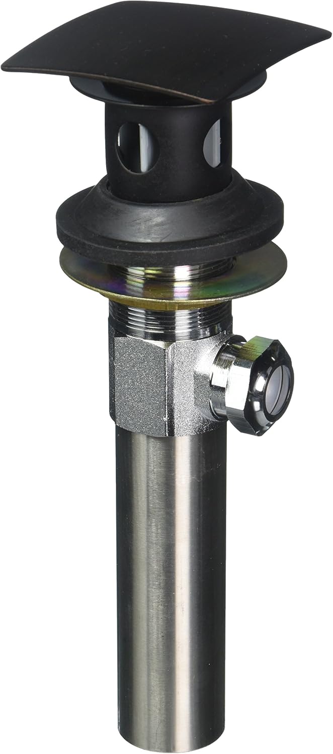 Delta 72177-PN Square Metal Pop-Up Bathroom Sink Drain with Overflow, Polished Nickel