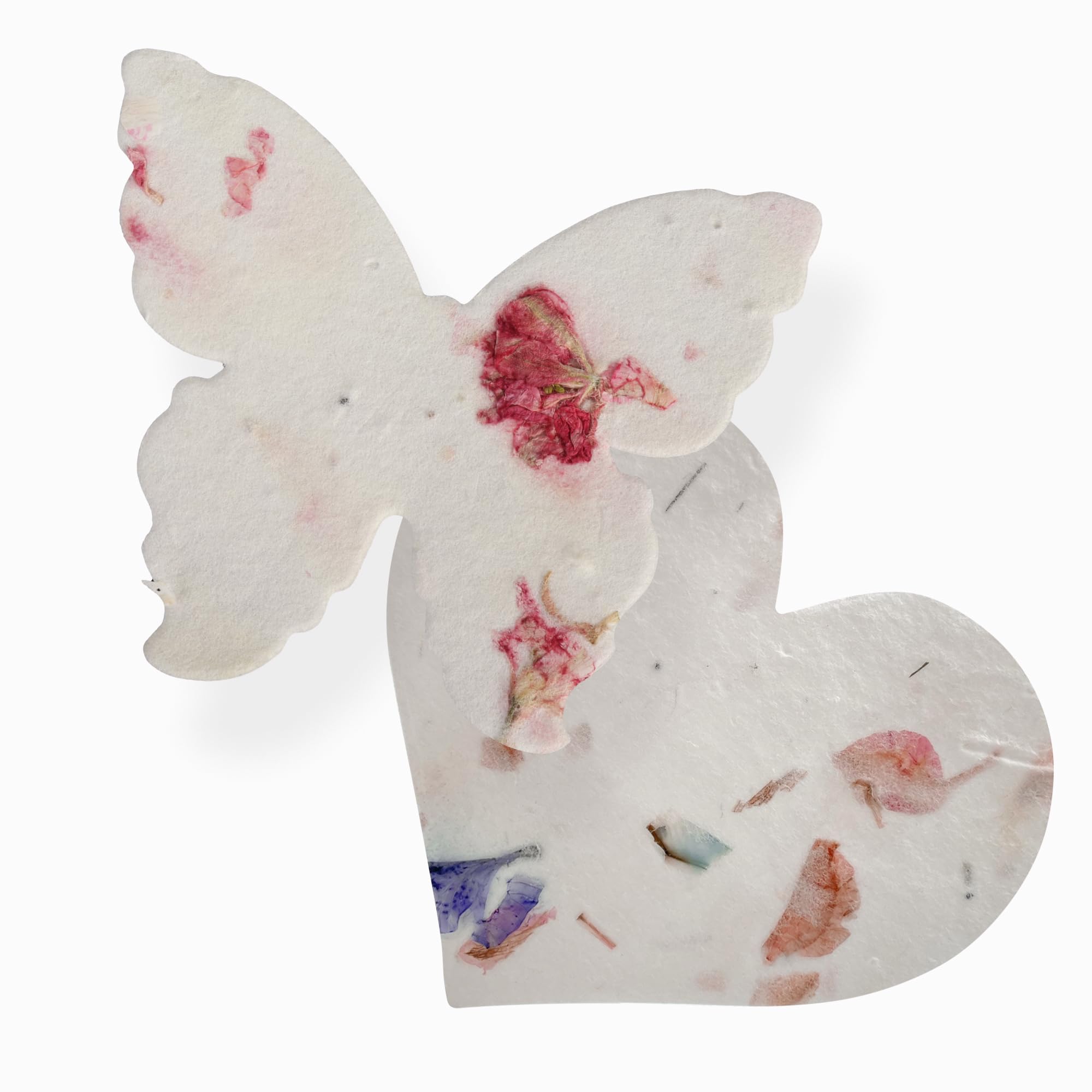 48pcs Plantable Seed Paper – 24 Heart & 24 Butterfly Embedded with Wildflower Seeds for Bridal Shower, Wedding Gift, Birthday, & Other Milestone Celebrations