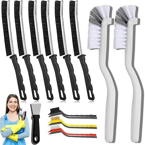 12Pcs Crevice Cleaning Brush Set,Hard Bristle Cleaning Supplies for Kitchen,