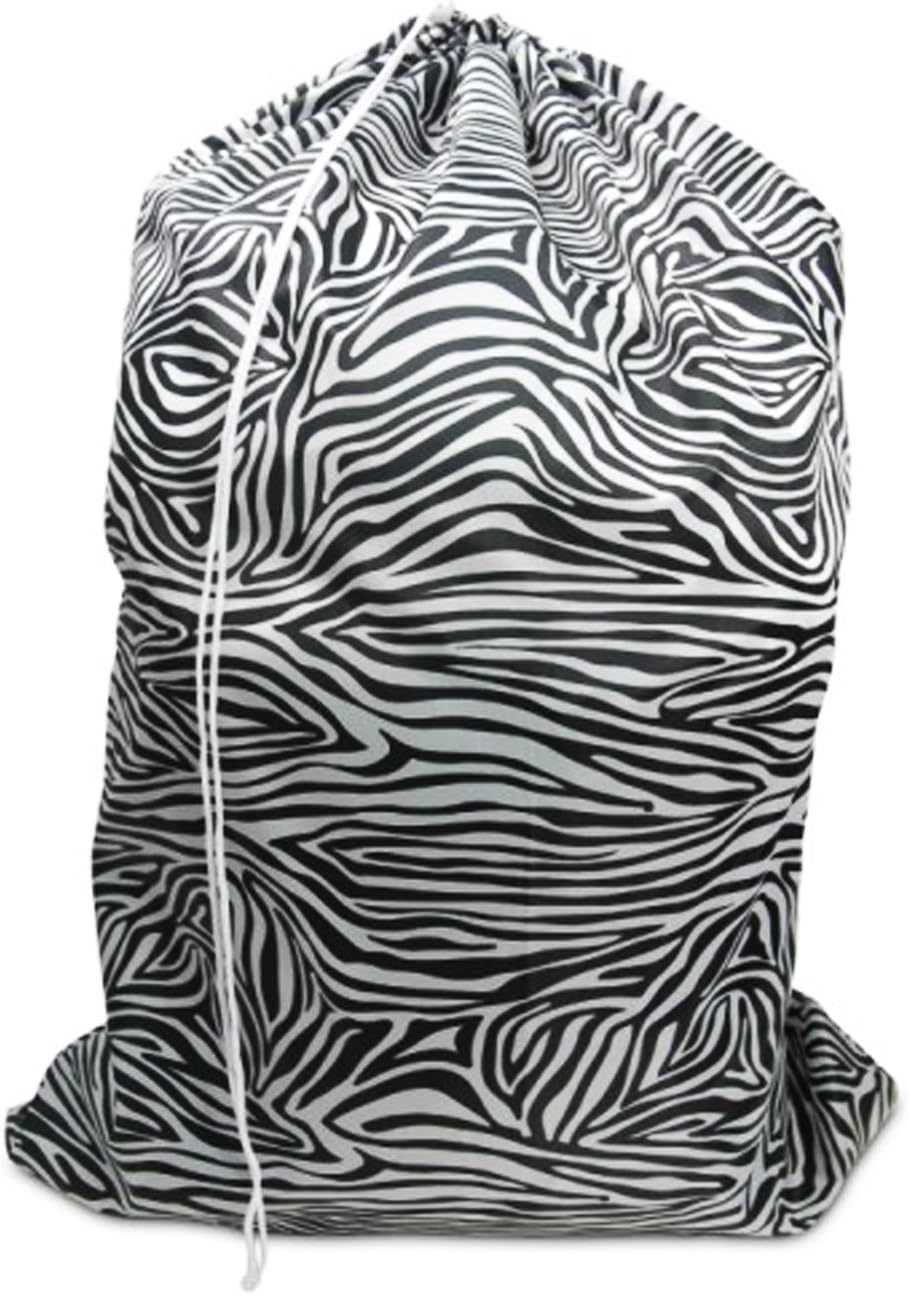 2PO Extra Strong Nylon Laundry Bag with Drawstring - Zebra