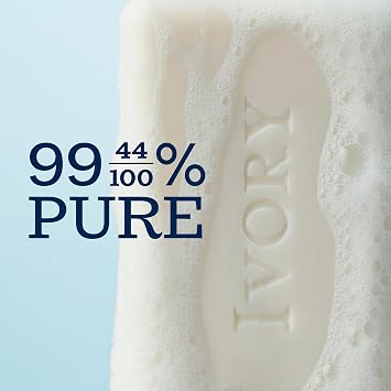 Ivory Gentle Bar Soap, Designed for Whole Family, 99.44% Pure Formula, Plant-Based Cleanser, Made Without Heavy Perfumes, Parabens & Phthalates, For All Skin Types, Original Scent, 4.0 oz (4 Count)