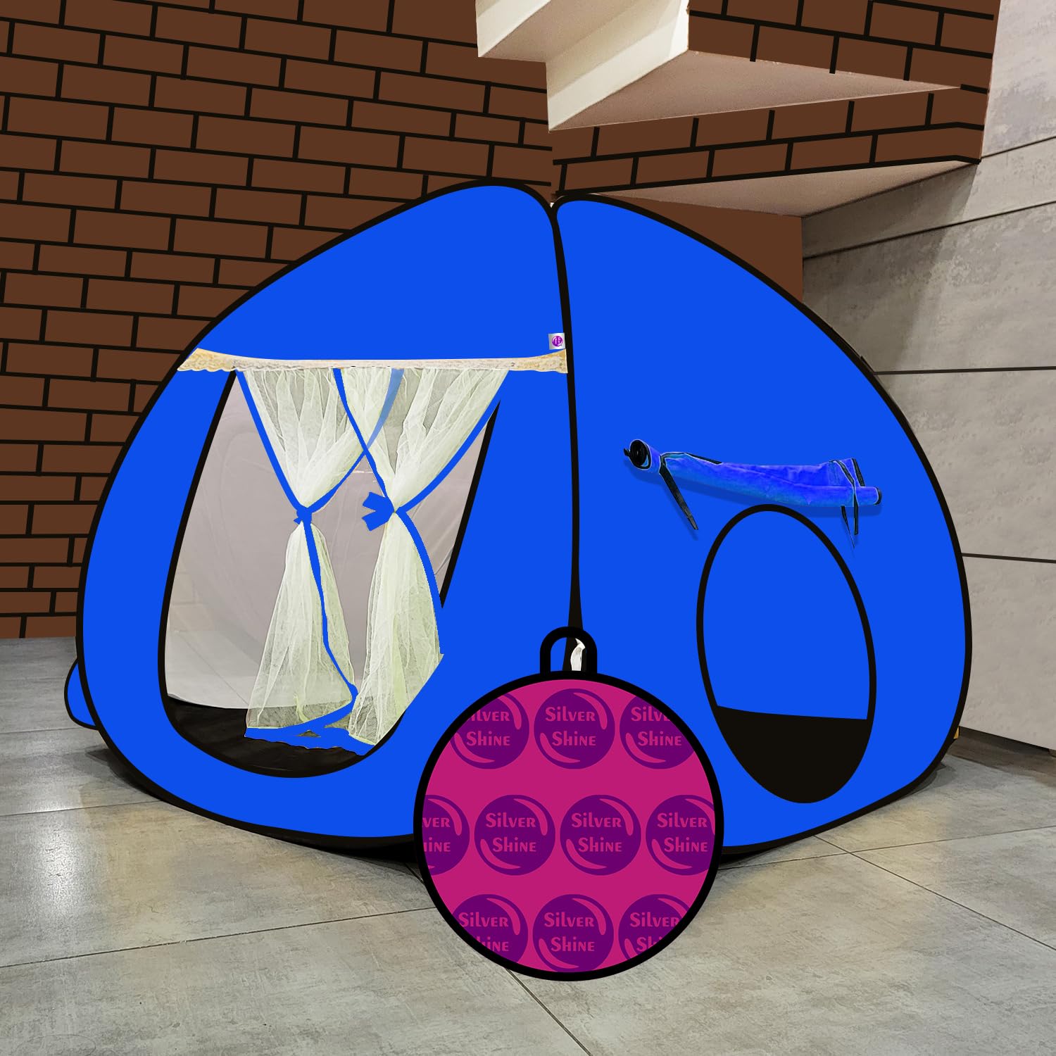 Sponsored Ad - SILVER SHINE Foldable Kids Play Tent House | Fun & Spacious Pop-Up Playhouse for Boys & Girls (Up to 10 Years) | Multi-Purpose Indoor & Outdoor Tent with Mosquito Net | Delightful Patterns – Dark Blue