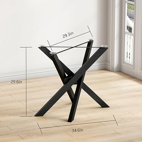 Miniatura 5 de FUSHIAIPTC Patas de metal para mesa de comedor de 28 pulgadas, patas de escritorio resistentes, patas combinatorias de mesa auxiliar para cualquier