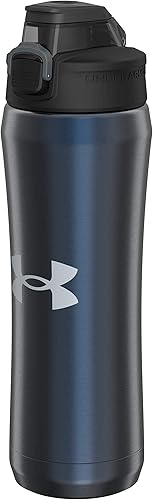 Under Armour Botella de agua Beyond de acero inoxidable de 18 onzas, aislada al vacío, tapa protectora autodrenante, a prueba de fugas, para niños y