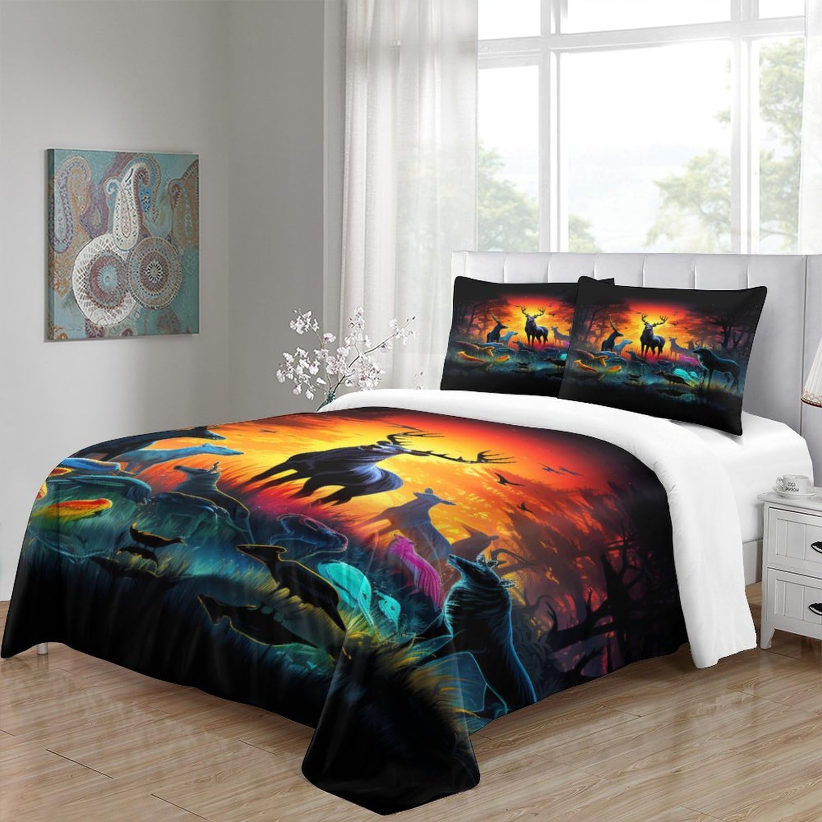 Stampato in 3D Pronipote tibetano Copertina Stampata Microfibra Disegnata Biancheria Da Letto Ipoallergenico Con 2 Federe,King（220x240cm）, Per Ragazzi Adulti