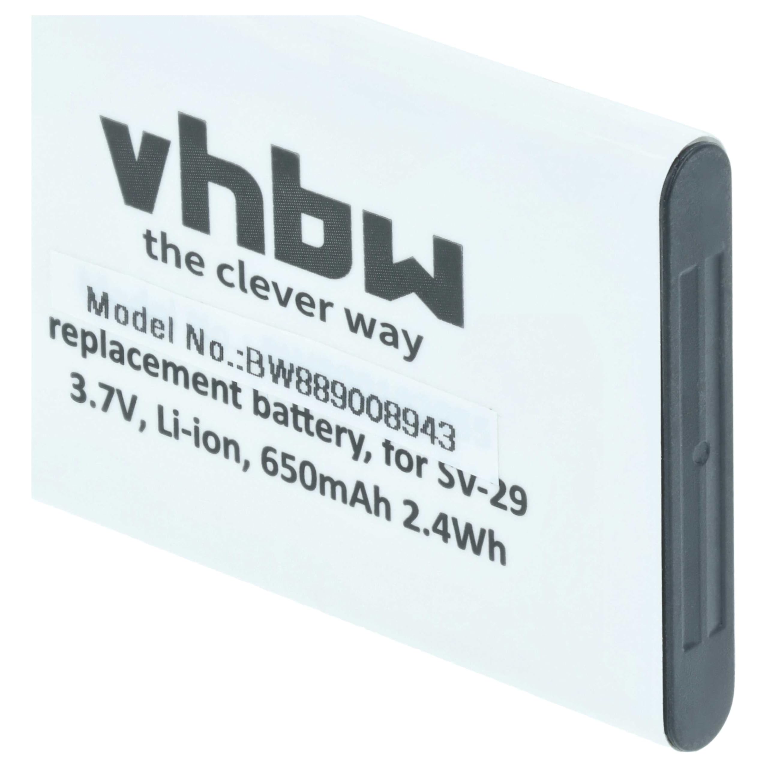 vhbw 10 x bateria kompatybilna z Aligator R5, D730, D830, A500i, A600, A350, A400, A290, A330 (650 mAh, 3,7 V, Li-Ion)