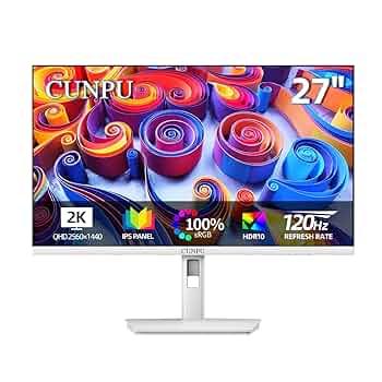 CPU LED Curved White Monitor 27 inches Amazon.com: CUNPU 27 Inch 4K White Monitor, 73Hz Refresh