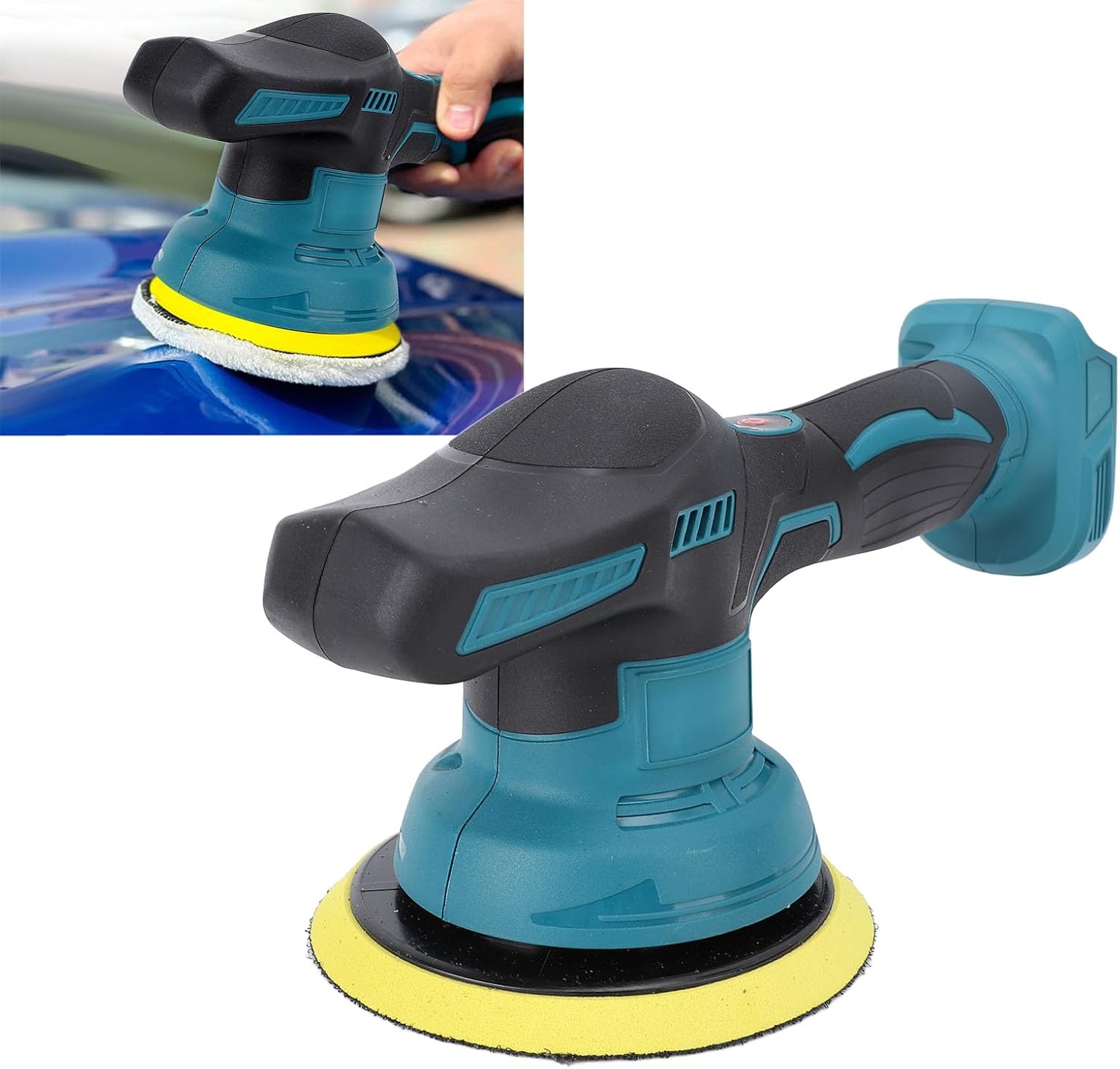 Luocute Cordless Car Buffer Polisher, 6 in Mini Buffer Polisher Kit with 6 Variable Speed Orbital for Car Boat Detailing Polishing Scratch Removing, Brushless Body Repair Grinders