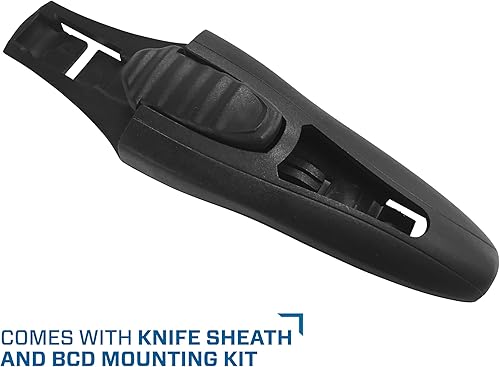 Miniatura 5 de SCUBAPRO Mako - Cuchillo de buceo de titanio con hoja de 3.5 pulgadas, incluye funda de bloqueo y kit de montaje BCD