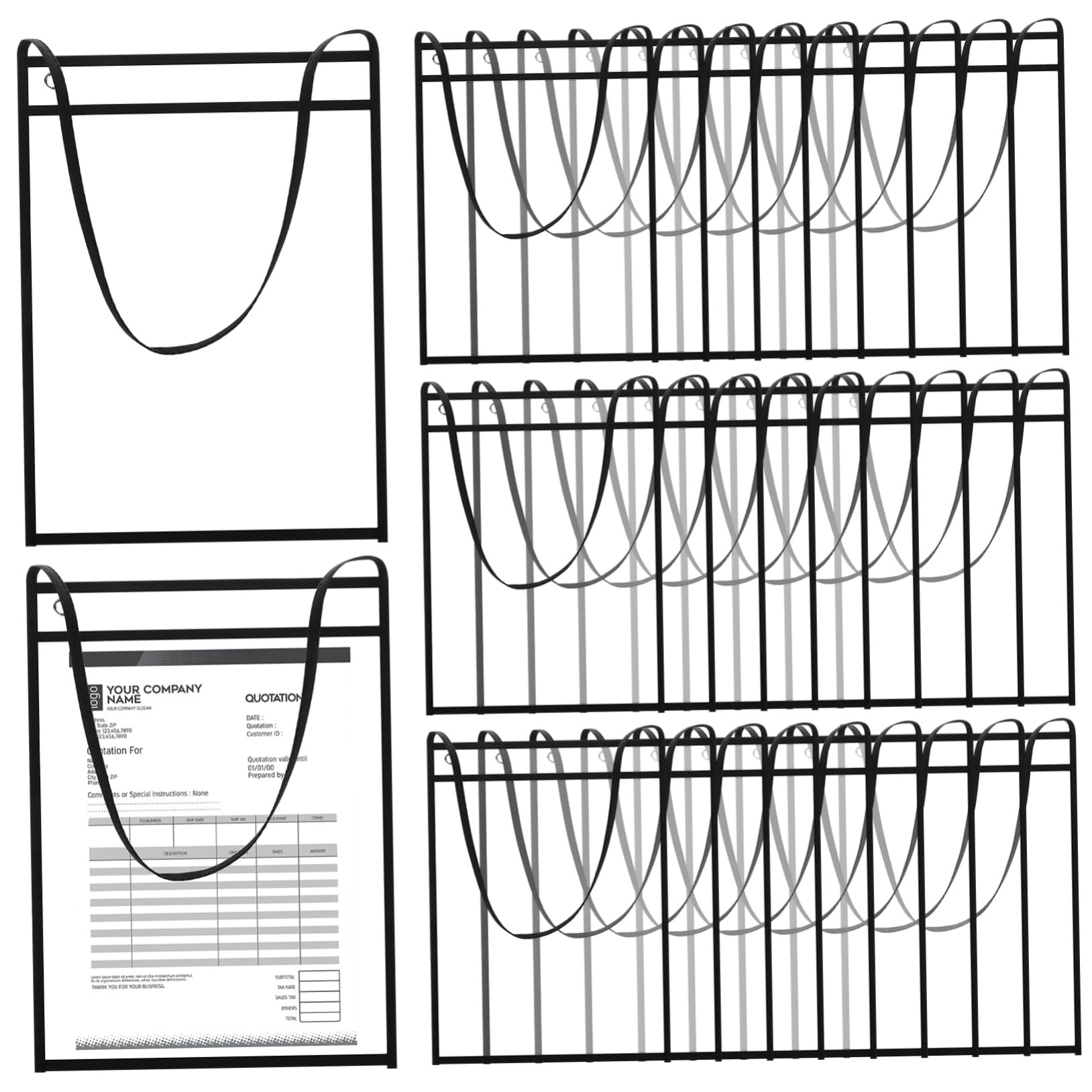 Organizador Colgante de Hojas 30 Piezas Negro Pet Pvc para Controlar | Necesidades del Profesor, Trabajar, Write And Erase, Decoracion Colegio, Material Escolar y Papeleria