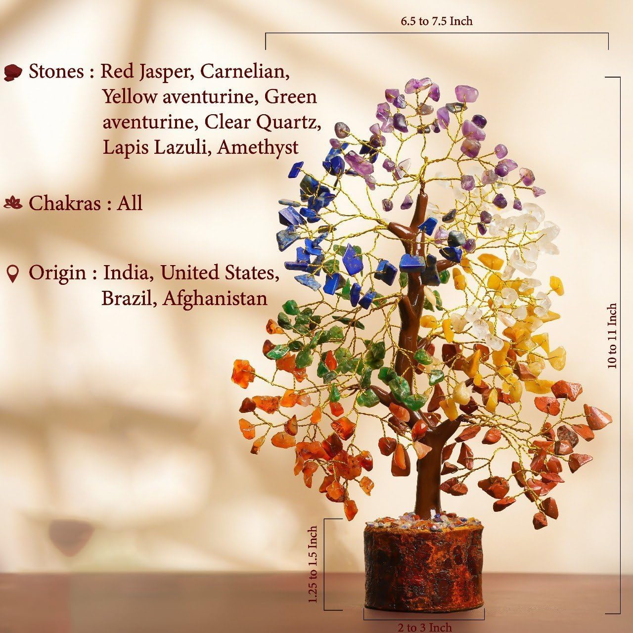 Swanery Crystal Tree of Life 7 Chakra Healing Crystal Trees for Home Decor, Office Desk Decor, Living Room Decor, Bonsai Trees for Positive Energy, Good Luck (Amethyst Tree)