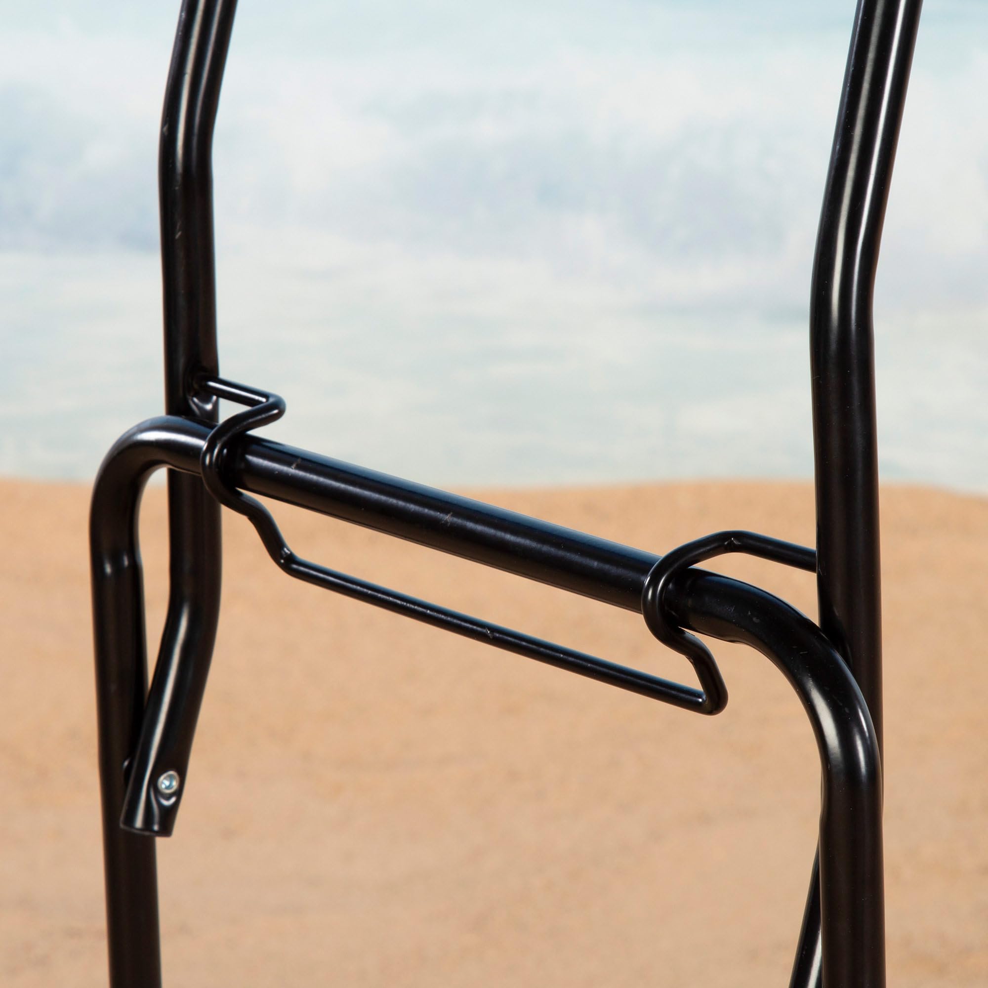 AKTIVE Carro para Playa, 49 x 40 x 100 cm, Ruedas Todoterreno Ø17, Estructura Acero, Manillar ergonómico, Cordón elástico de Agarre, Peso máximo soportado 80 kg, Carrito Transporte Plegable (62377)