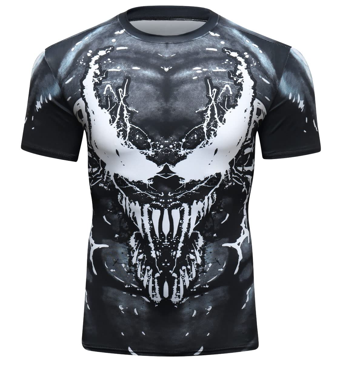 Red Plume Men's Compression Shirt Short Sleeve Base Layer Tops Cool Dry T Shirts (Style b, M)