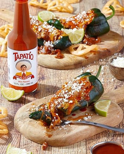 Miniatura 4 de NROMBOX Tapatio Salsa Picante Salsa Picante  Botellas de vidrio originales de 5 onzas (paquete de 2)  Incluye con soporte para botellas boca abajo