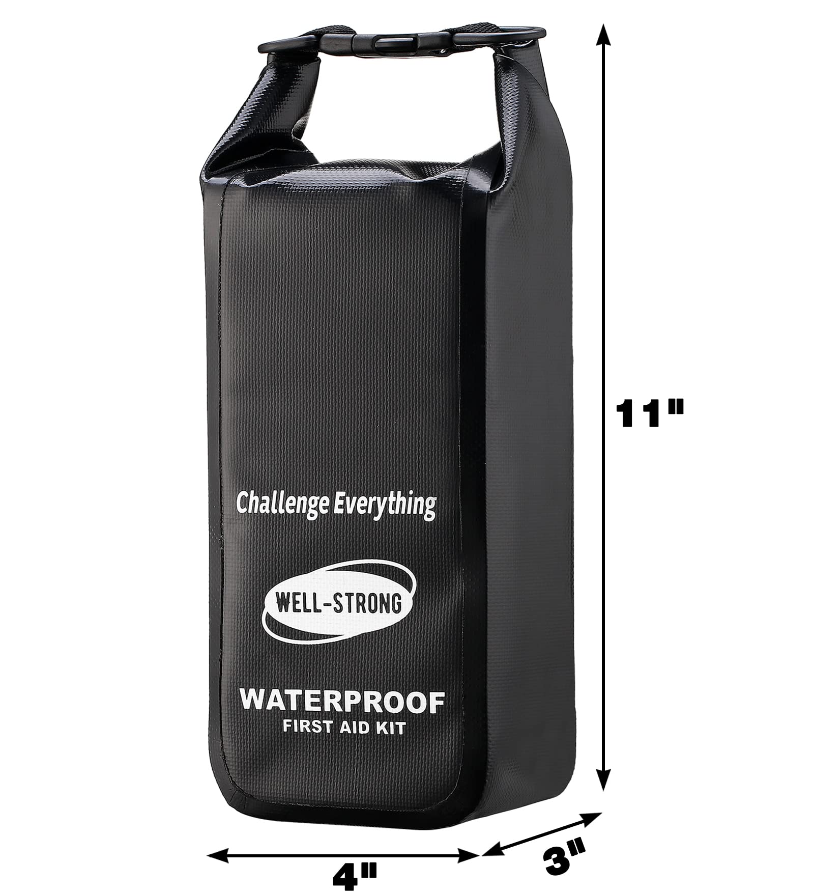 Wasserdichtes Erste-Hilfe-Set Roll-Top-Boot-Notfall-Set mit wasserdichtem Inhalt für Angeln, Kajakfahren, Bootfahren, Schwimmen, Camping, Rafting, Strand, Schwarz