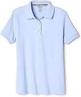 French Toast Girls Short Sleeve Picot Collar Polo Shirt - School Uniform Top, Soft Cotton Blend, Standard & Plus Sizes