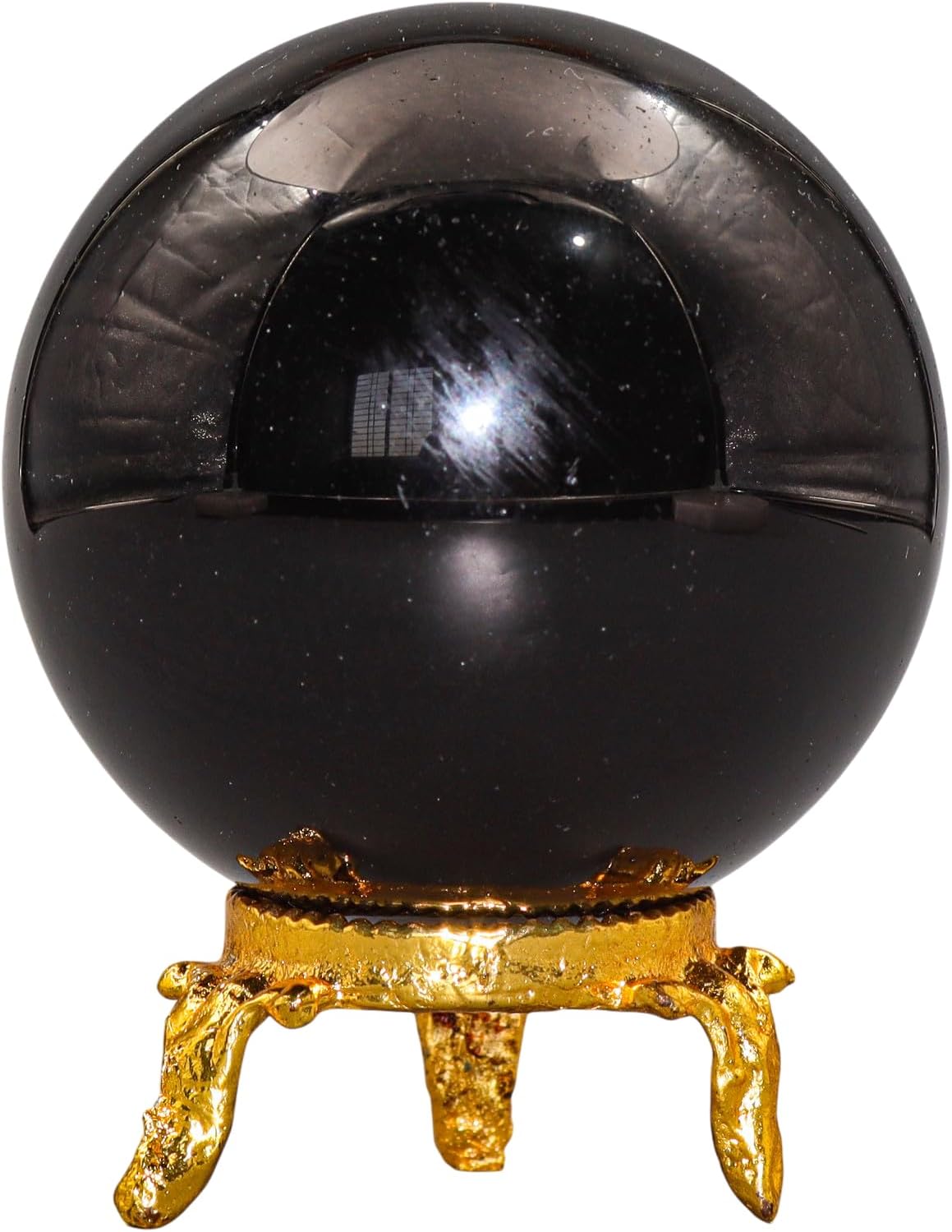 Black Obsidian Healing Crystal Sphere, 55mm, Protective Chakra Stone Ball for Energy Work and Spiritual Practice