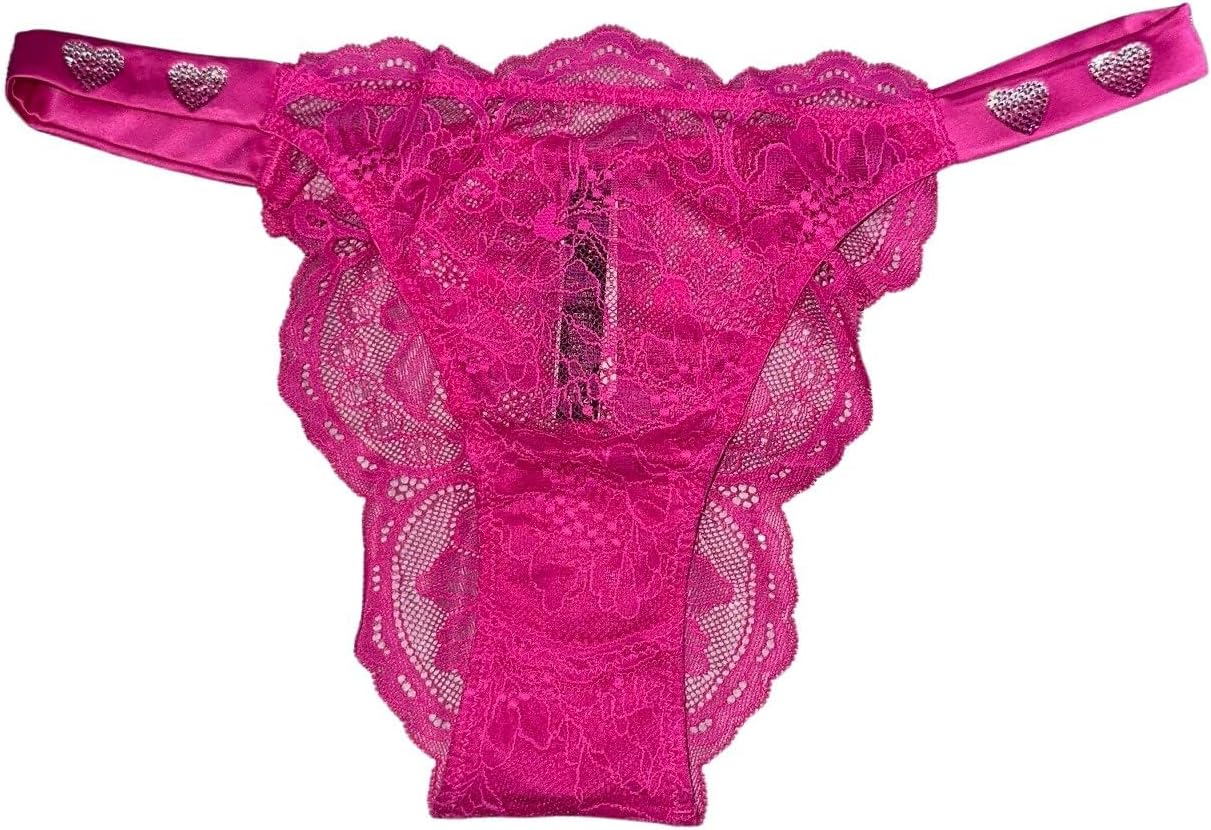 Victoria's Secret Shine Strap Very Sexy Lace Brazilian Panty Color Fuschia New
