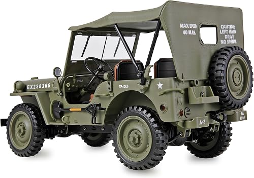 Remote Controlled Jeep Willys MB Scale Crawler with Winch 4WD 1:14 RTR Green - 6