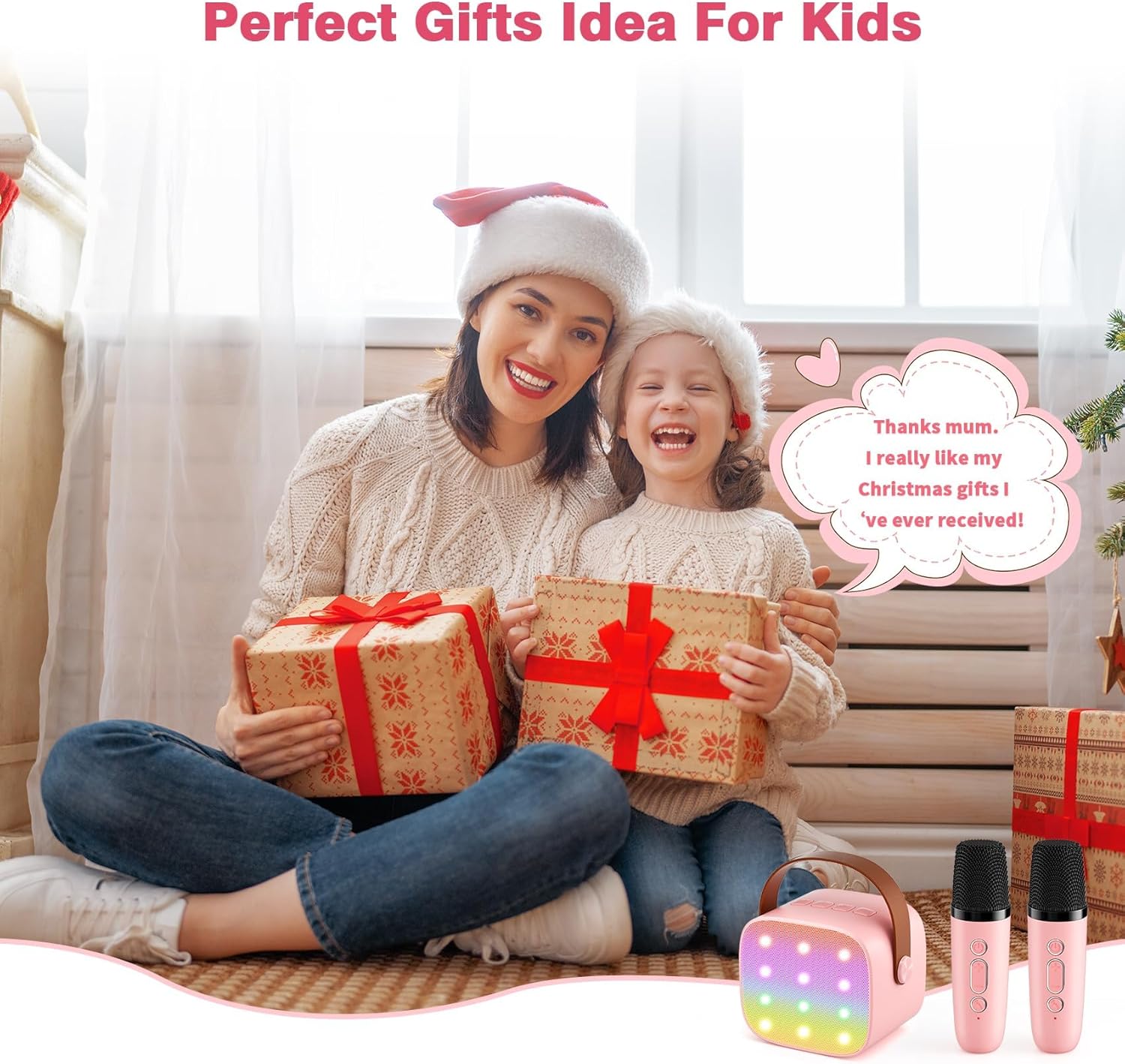 Mini Karaoke Machine with 2 Wireless Microphones, 2026 TOP Kids Portable Bluetooth Karaoke Machine for 3, 4, 5, 6, 7, 8, 9,10,11,12+Year Old, Christmas Birthday Gifts for Girls Boys Adults Home Party - Image 6