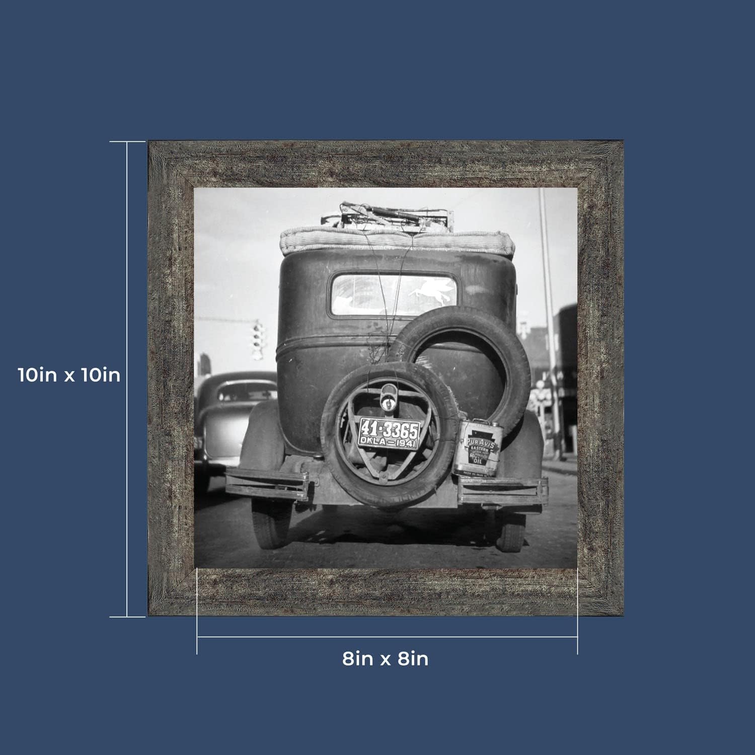 Crossroads Home Décor Okies’ Car, Great Depression Images, Historical Picture Frame, 8536BW