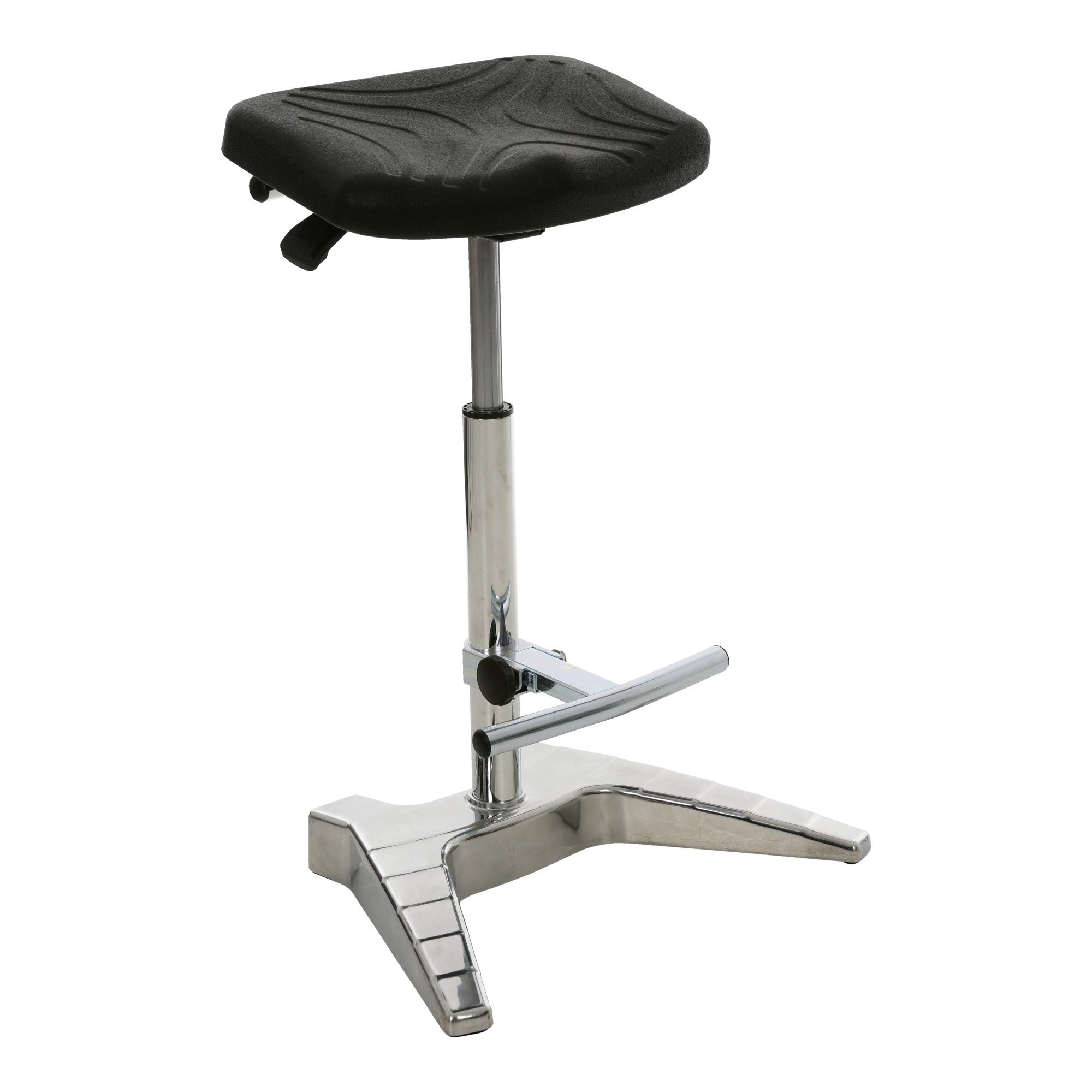 STIER XL Stehhilfe mit Fußstütze Sitzhöhe 700-880mm Belastbarkeit 150 kg Softer PU-Sitz