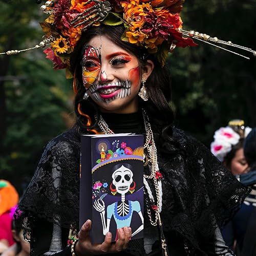 Miniatura 7 de Bolsas de recuerdo de fiesta del Día de los Muertos, bolsas de golosinas de calavera de azúcar de Halloween, 12 unidades, bolsas de regalo de dulces