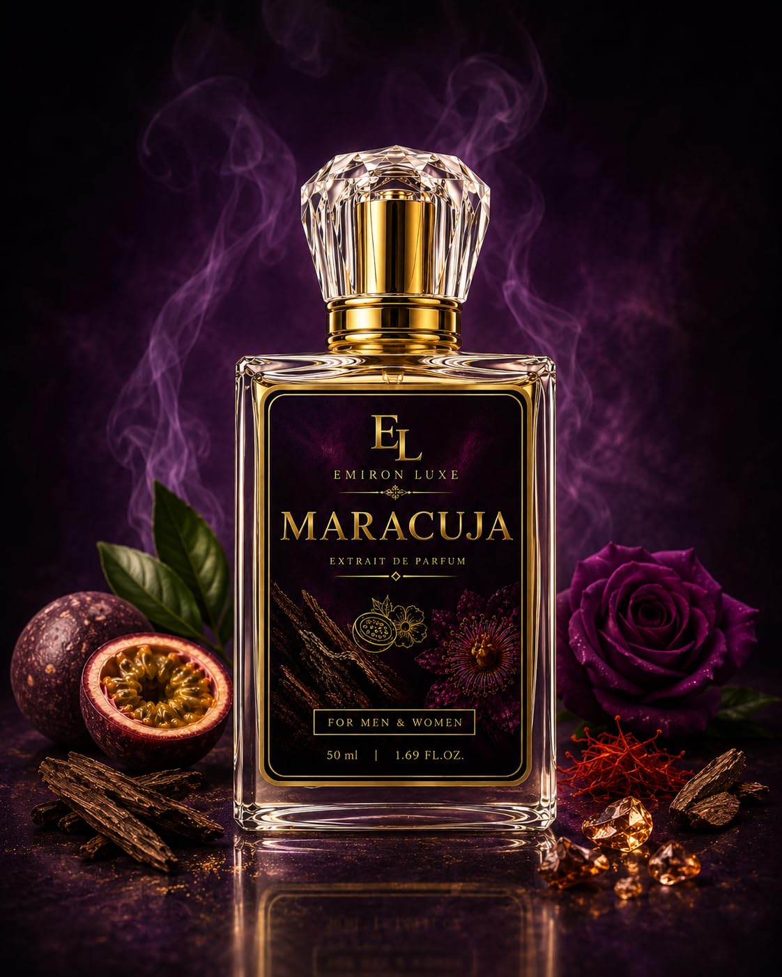 OUD (MARACUJA) | Oud & Oriental Accord, Saffron, Rose, Jasmine, Amber, Musk, Sandalwood, Long Lasting Sillage, For Her & Him-image-9