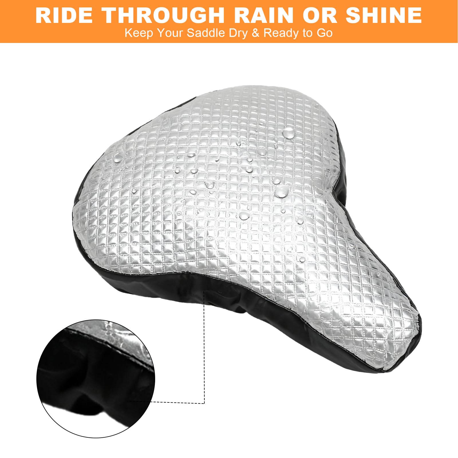 2PCS Copri Sella Bici Imbottito con Copertura Impermeabile, Coprisella Bici Impermeabile Cuscino Ergonomico per Coprisella Bici Imbottito da Donna e da Uomo Adatto alla Maggior Parte delle Biciclette