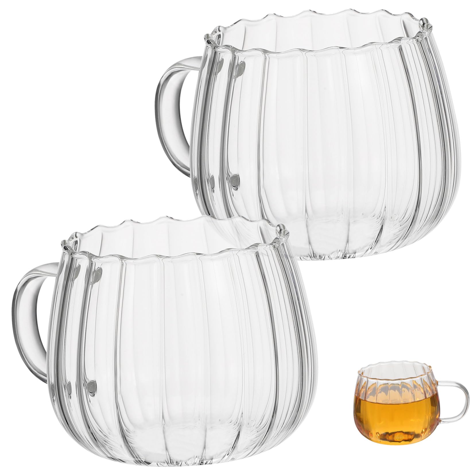 2 Piezas Vasos de Vidrio Transparentes para Leche y Café Resistentes al Calor Ligeros y Prácticos para Desayuno y Bebidas Hogar y Restaurantes
