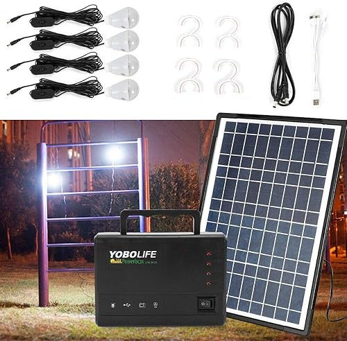 Miniatura 3 de Solar Panel Bulb Power Lighting Kit Home System Power Storage Generator Emergency Camping Lamp 12V