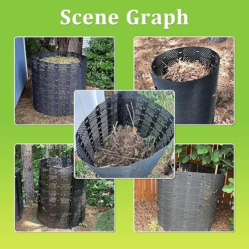 Miniatura 7 de YUEWO Contenedor de compostaje de 220 galones para exteriores, expandible para exteriores, para hojas, hierba, posos de café, residuos de cocina,