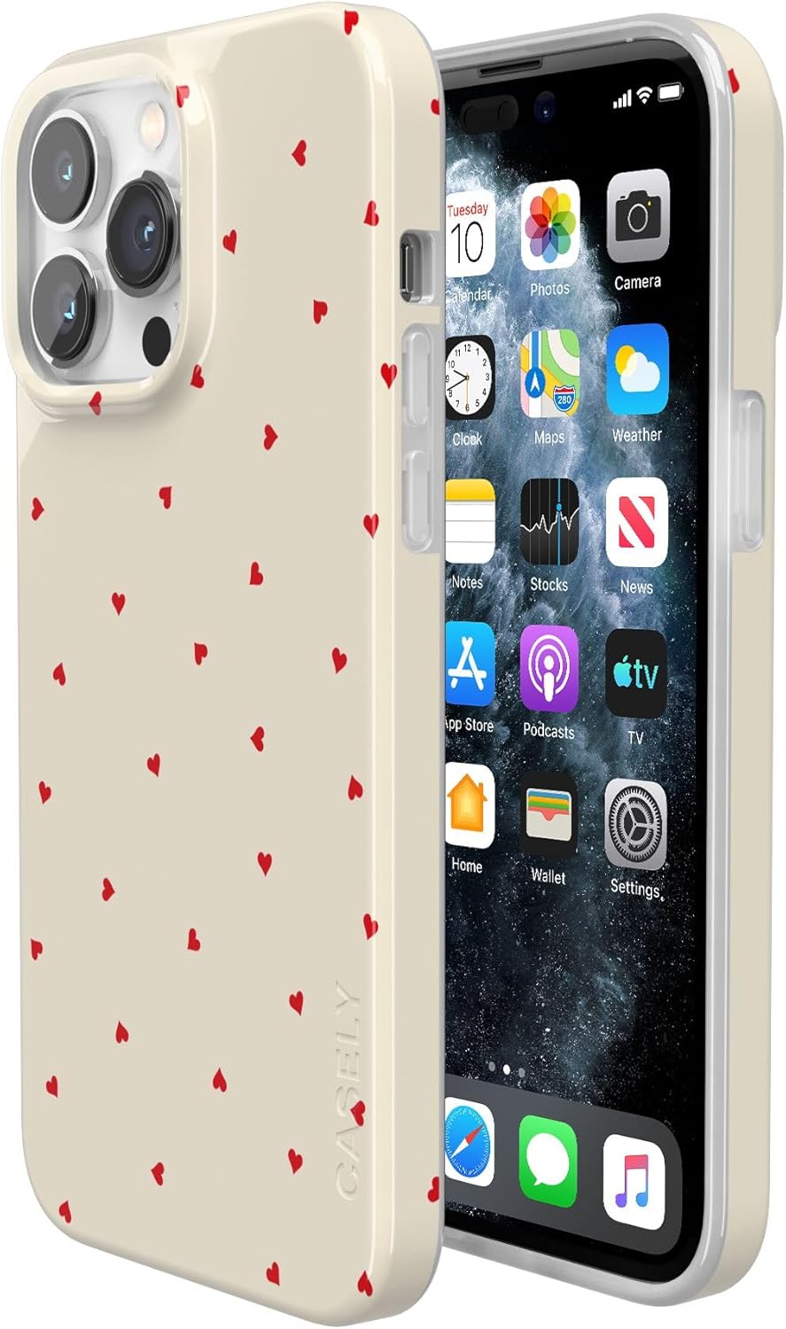 Casely iPhone 14 Pro Max Case | Be Mine | Tiny Hearts | Compatible with MagSafe | Classic Ultra Thin Design