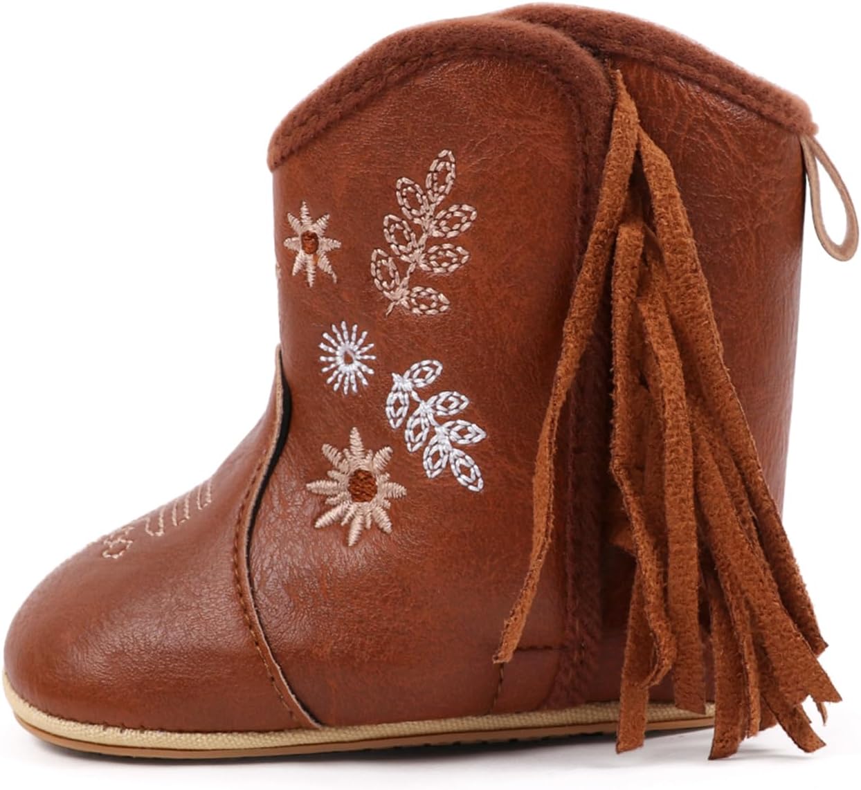 Baby Boys Girls Cowboy Boots Non-Slip Soft Sole First Walker Shoes