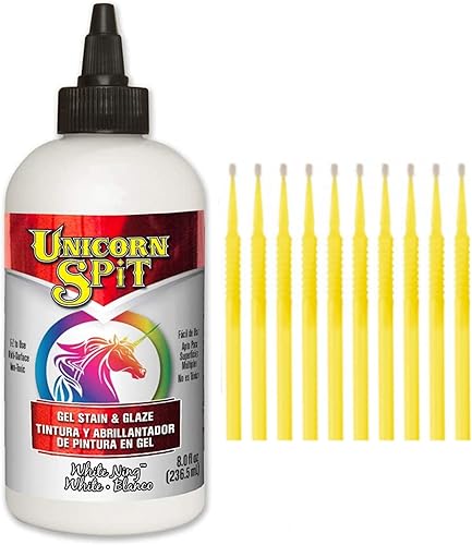 Miniatura 9 de Unicorn SPiT Gel Stain & Glaze in One  20 colecciones completas originales y brillantes con 10 barras de detalles finos TreBBies (4 onzas, Golden