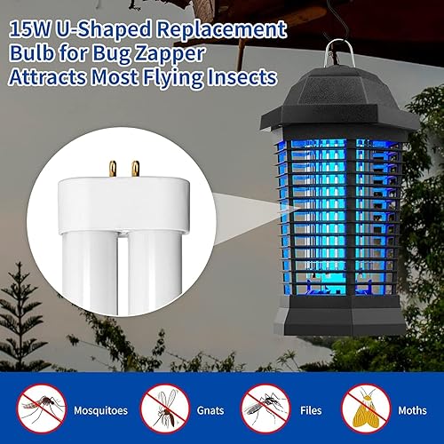 Miniatura 4 de Bombilla de 15 W, repuesto para lámpara T6 T8 T9, FUL 15 W BL, base de 4 pines, bombilla de tubo doble en forma de U para exteriores e interiores,