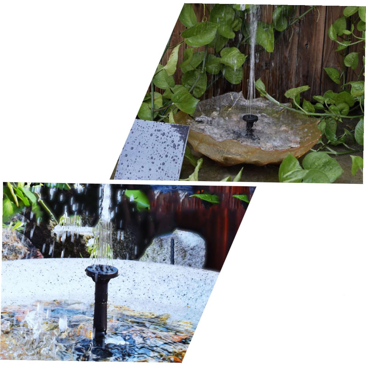 Pompa Fontana Solare per Laghetto da Giardino Nero