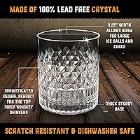 Vista 2 de Aged & Charred Vasos de whisky Old Fashioned (juego de 4) – 11 onzas Rocks Barware para licor de bourbon escocés y bebidas de cóctel – Caja