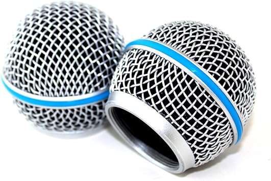 Weymic Replacement Blue Steel Mesh Microphone Grill Head for Shure Sm58 Wireless Microphone and Wired Mics, Beta 58 a Shure Sv100 Wireless Mics Pgx24/slx24/sm58