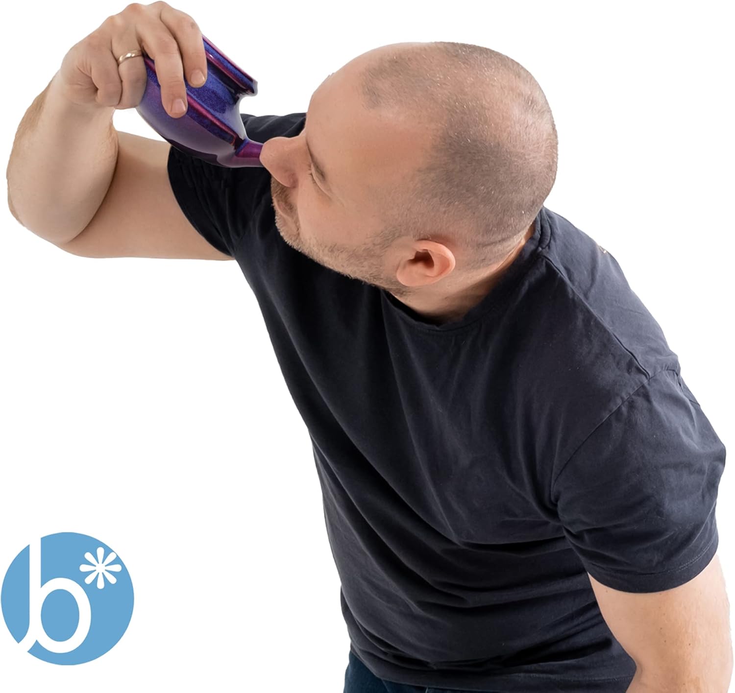 Baraka Neti Pot Tool Kit - Snoring & Saline Solution, Handcrafted Ceramic Dishwasher Safe with 2oz Mineral Sea Salt for Nose Cleaning & Sinus Rinse Perfect for Allergy Relief in Adults & Kids (Purple)