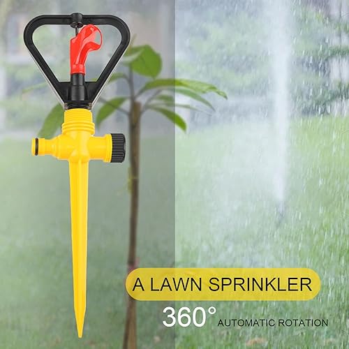 Miniatura 6 de LIVLOV 5 aspersores para patio, rociador de agua para césped, rociador de jardín, rociador oscilante, rociador ajustable, diámetro de rociado de 0 a