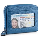 Small Wallet for Women&comma; Genuine Leather RFID Blocking Credit Card Holder Slim Compact Coin Purse Women&apos;s Wallets with ID Window 8 Card Slots