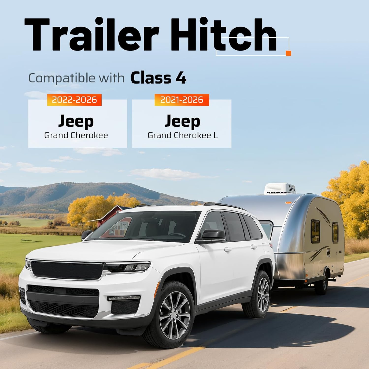 Class 4 Trailer Tow Hitch, 2 Inch Receiver Compatible with 2022-2026 Jeep Grand Cherokee 2021-2026 Jeep Grand Cherokee L