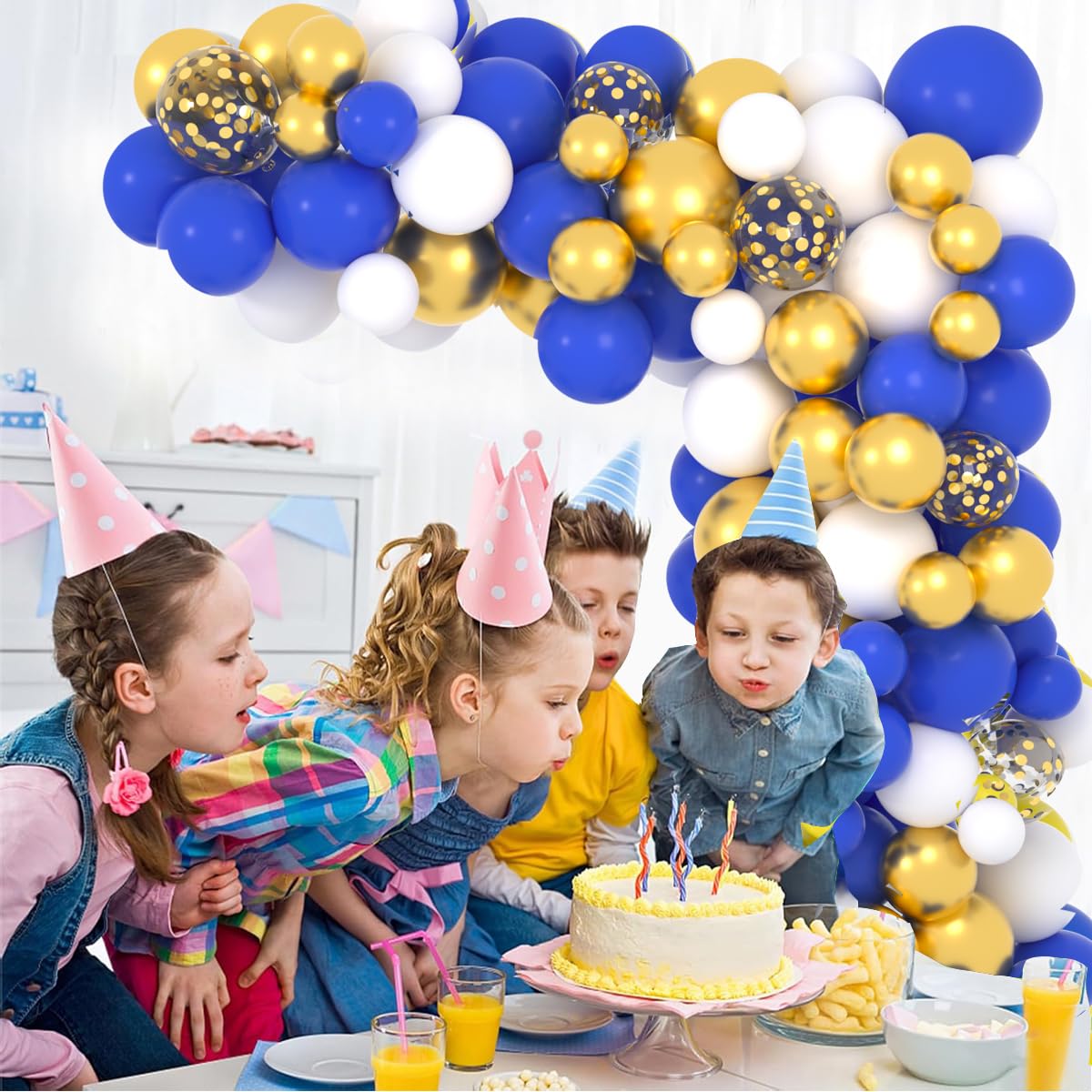 Amazon.com: Royal Blue White Gold Balloon Arch Kit, 122PCS Dark